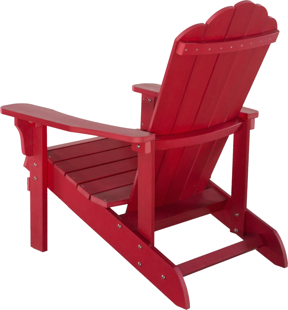 Outdoor Adenmore Red Adirondack Chair - Thumbnail - Image 4