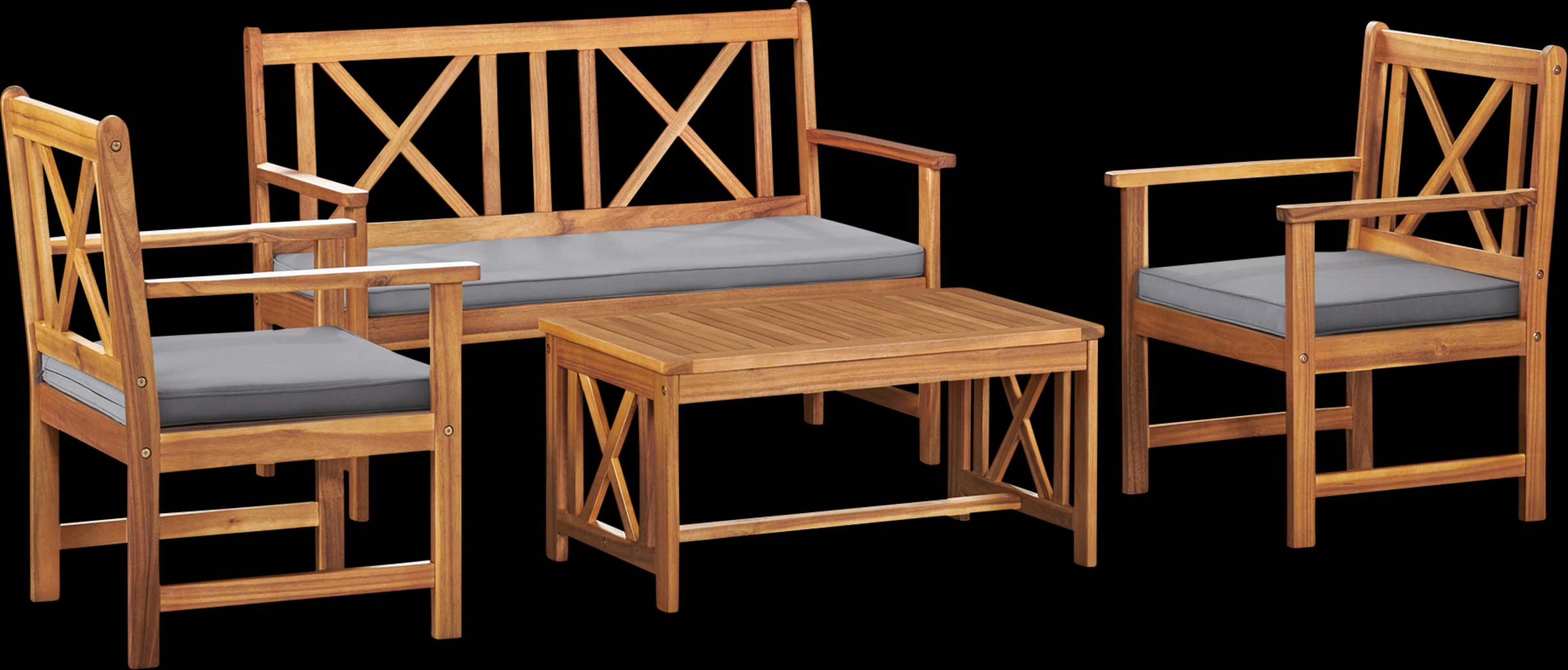 Outdoor Ahart Brown 4pc Seating Set - Thumbnail - Image 1