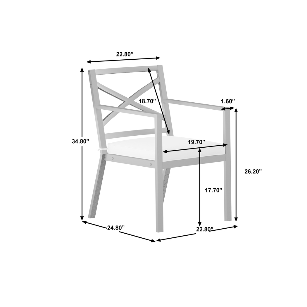 Outdoor Aisne Black 7 Pc Dining Set - Thumbnail - Image 9