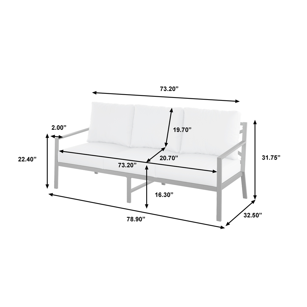 Outdoor Alberni White Sofa - Thumbnail - Image 9