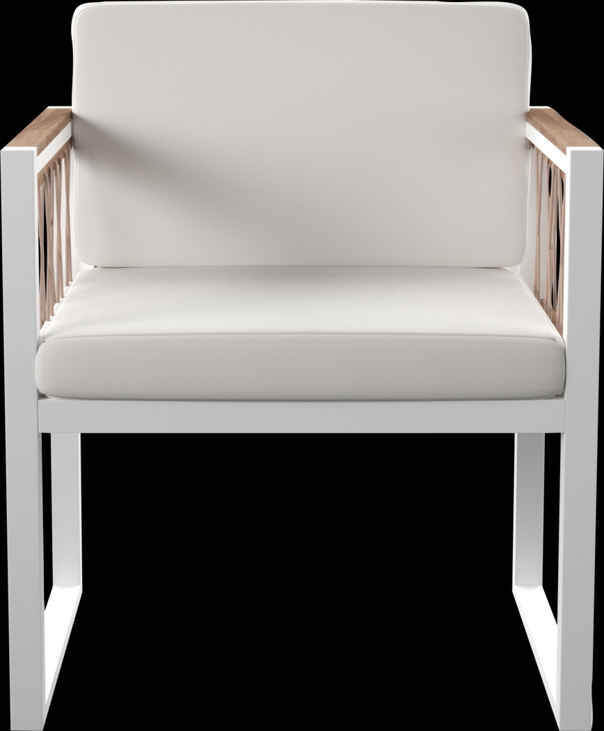 Outdoor Aldwell White Accent Chair, Set of 2 - Thumbnail - Image 2