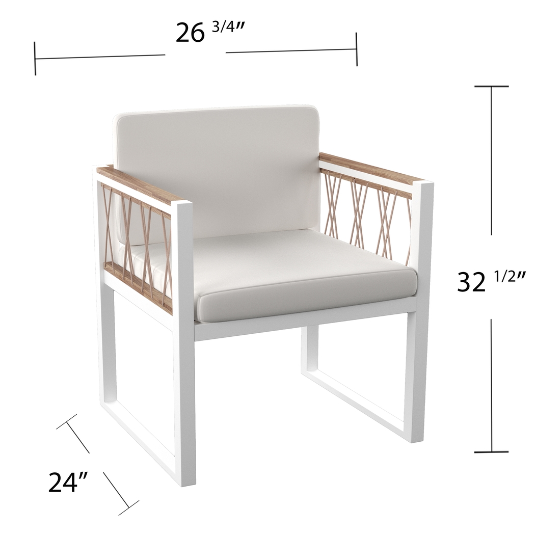 Outdoor Aldwell White Accent Chair, Set of 2 - Thumbnail - Image 7