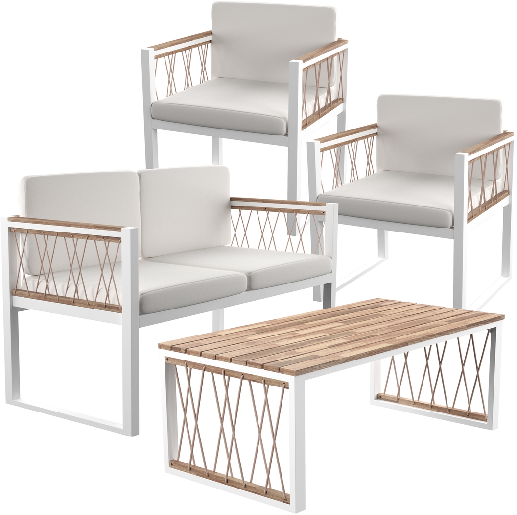 Outdoor Aldwell White Accent Chair, Set of 2 - Thumbnail - Image 8