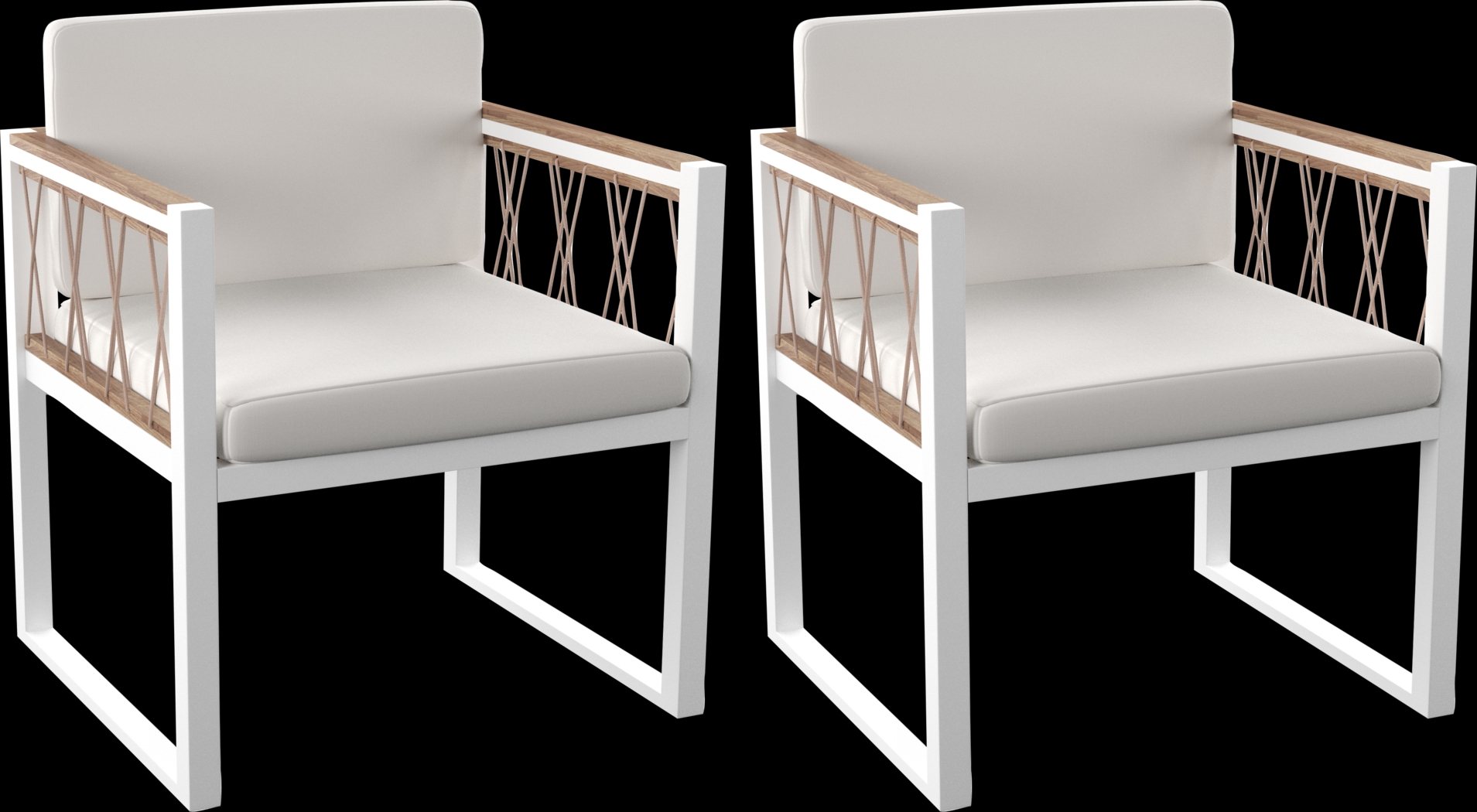 Outdoor Aldwell White Accent Chair, Set of 2 - Thumbnail - Image 1