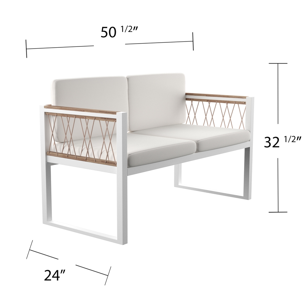 Outdoor Aldwell White Loveseat - Thumbnail - Image 7