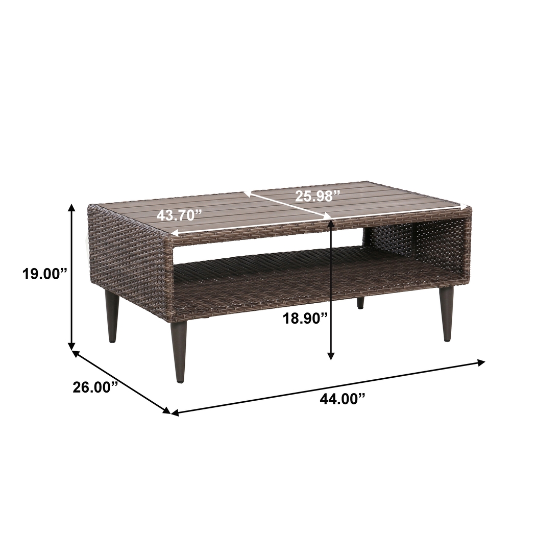 Outdoor Aleran Brown Cocktail Table - Thumbnail - Image 9