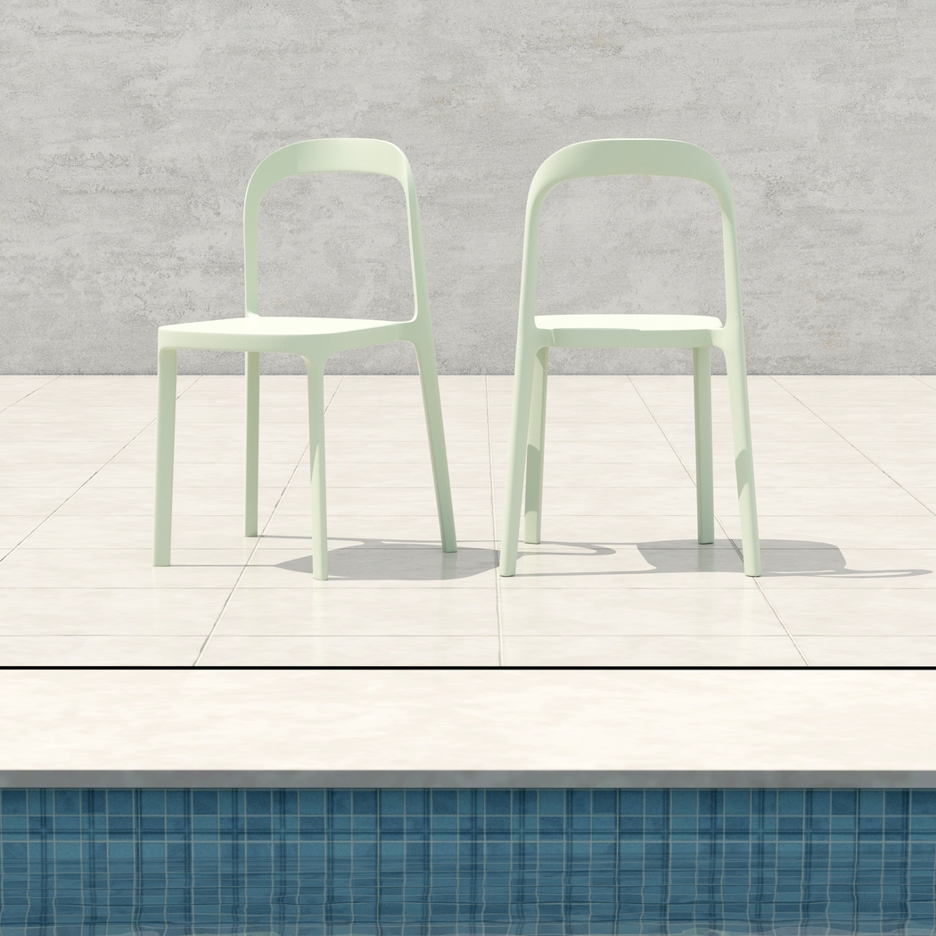 Outdoor Alether Mint Green Side Chair, Set of 2 - Thumbnail - Image 2