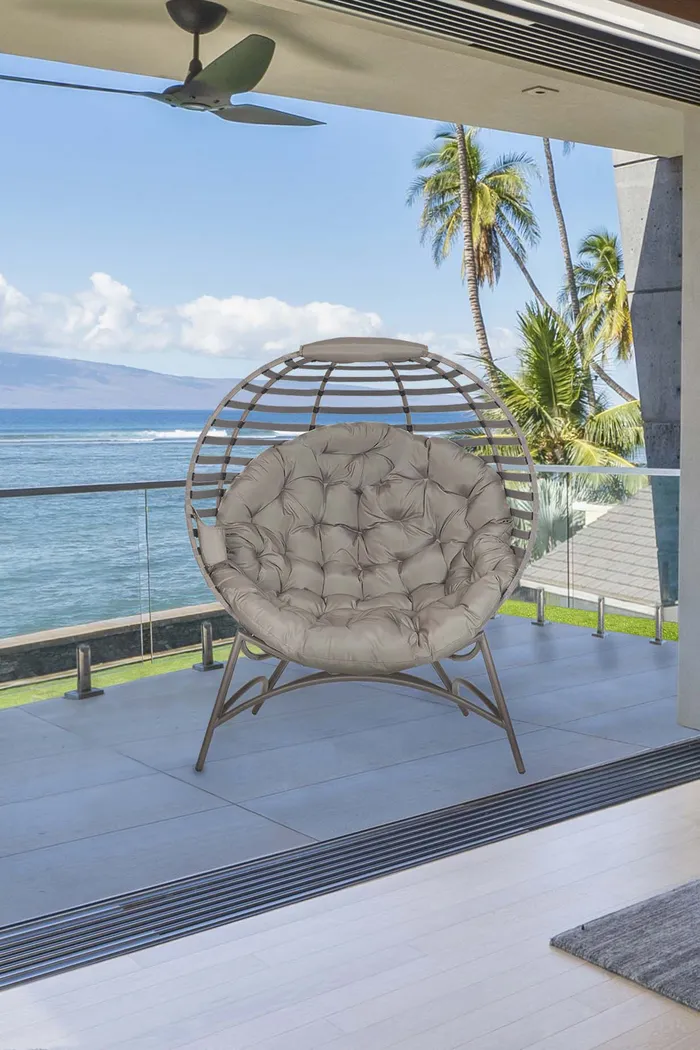 Outdoor Altgeld Beige Accent Chair - Thumbnail - Image 7