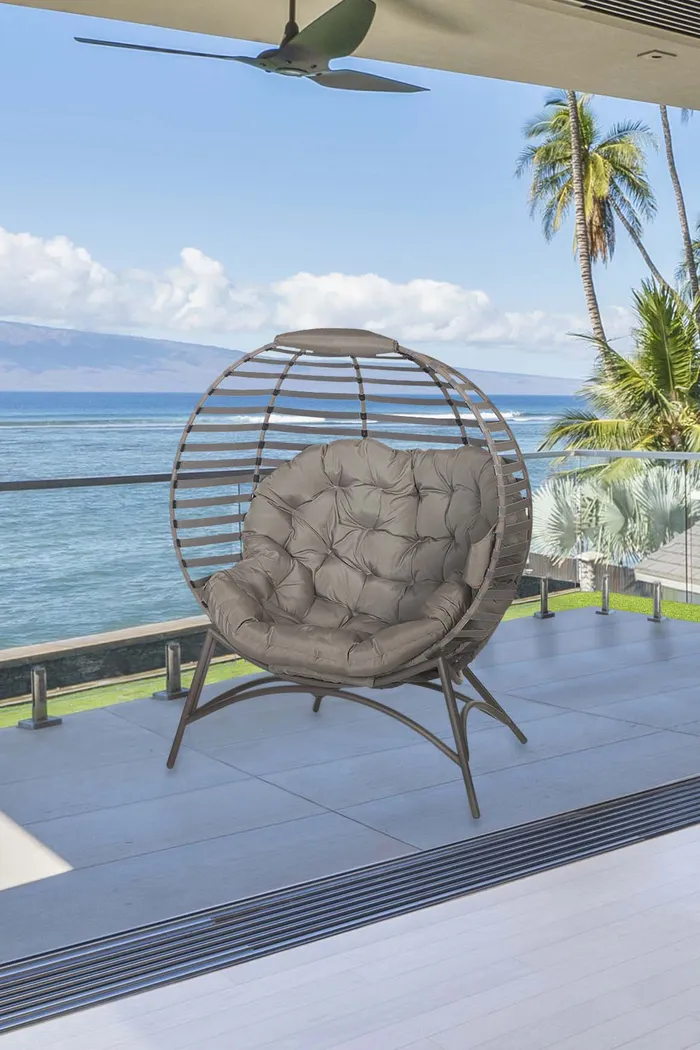 Outdoor Altgeld Beige Accent Chair - Thumbnail - Image 8