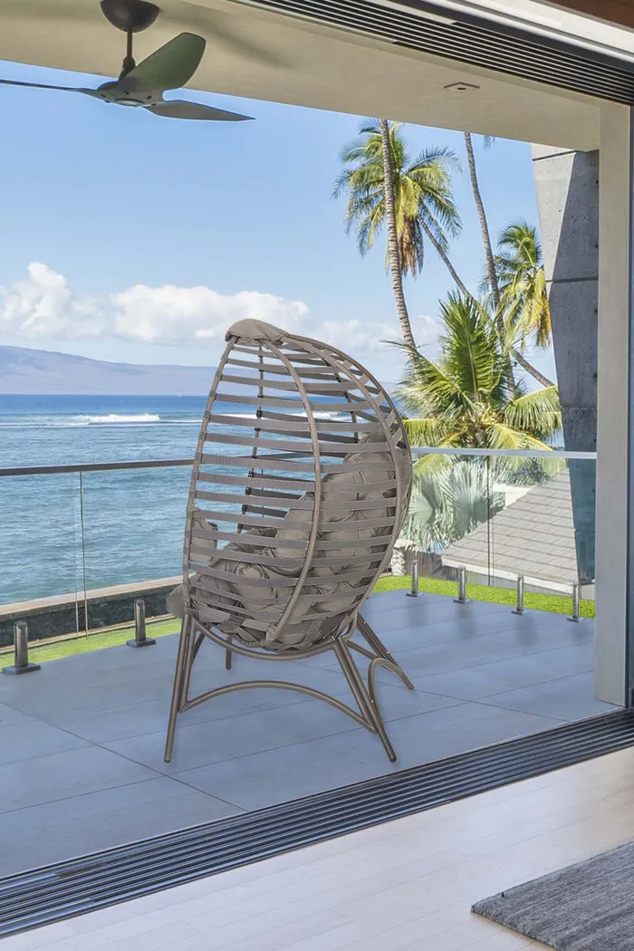 Outdoor Altgeld Beige Accent Chair - Thumbnail - Image 9