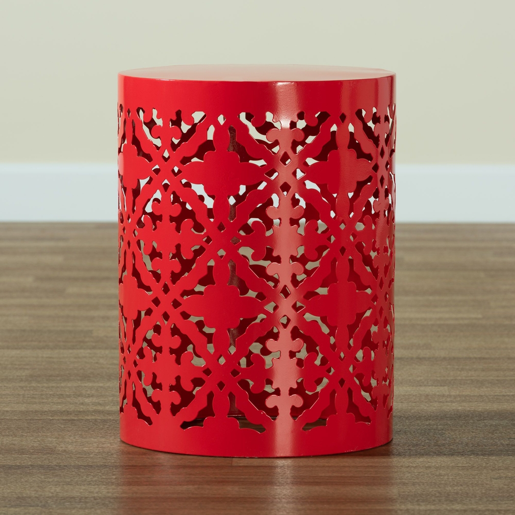 Outdoor Amilalyn Red Side Table - Thumbnail - Image 4