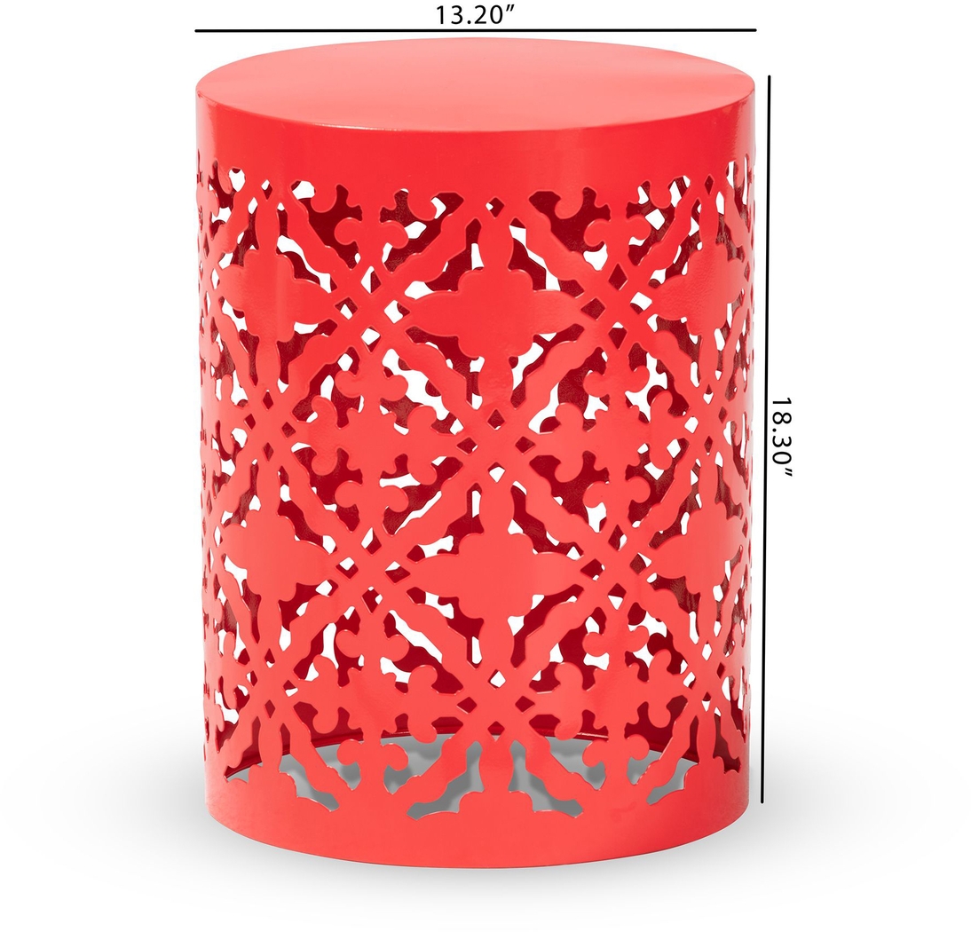 Outdoor Amilalyn Red Side Table - Thumbnail - Image 6