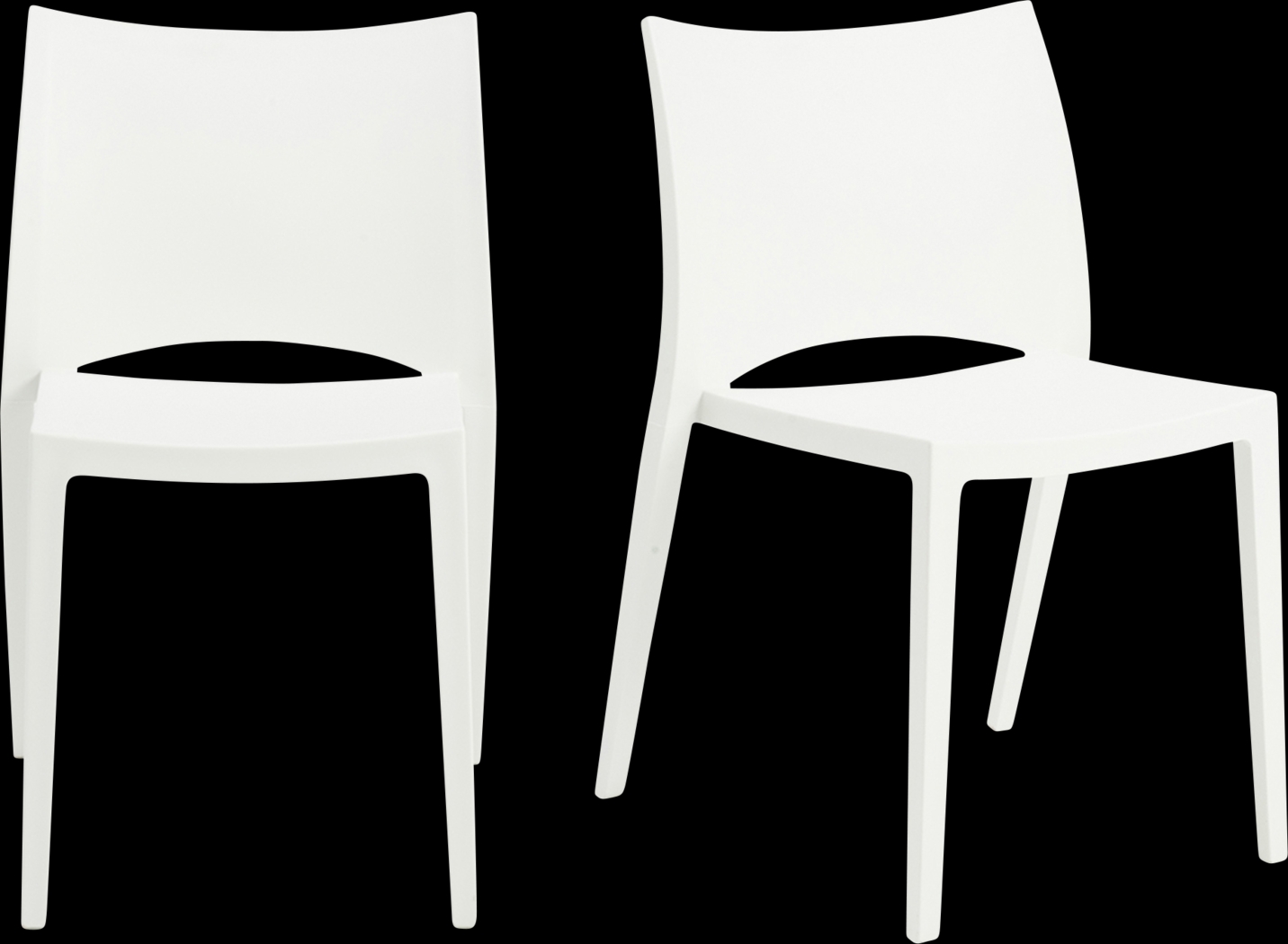 Outdoor Amyamanda White Side Chair, Set of 2 - Thumbnail - Image 1