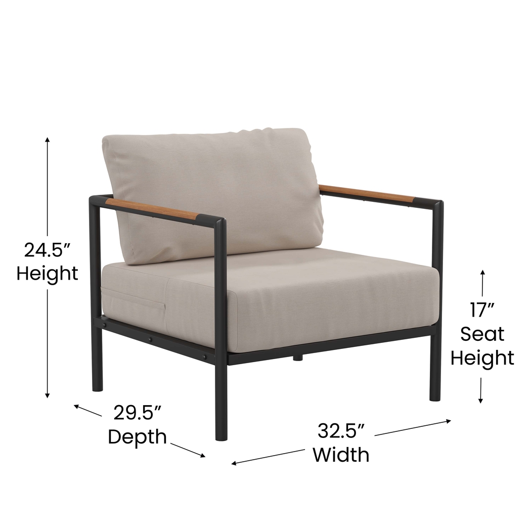 Outdoor Annelan Beige Accent Chair - Thumbnail - Image 9