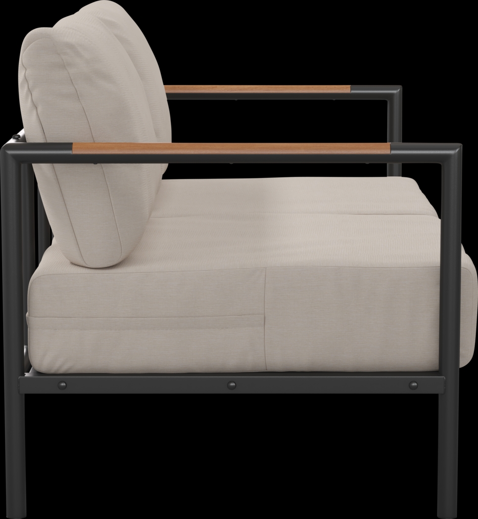 Outdoor Annelan Beige Loveseat - Thumbnail - Image 4