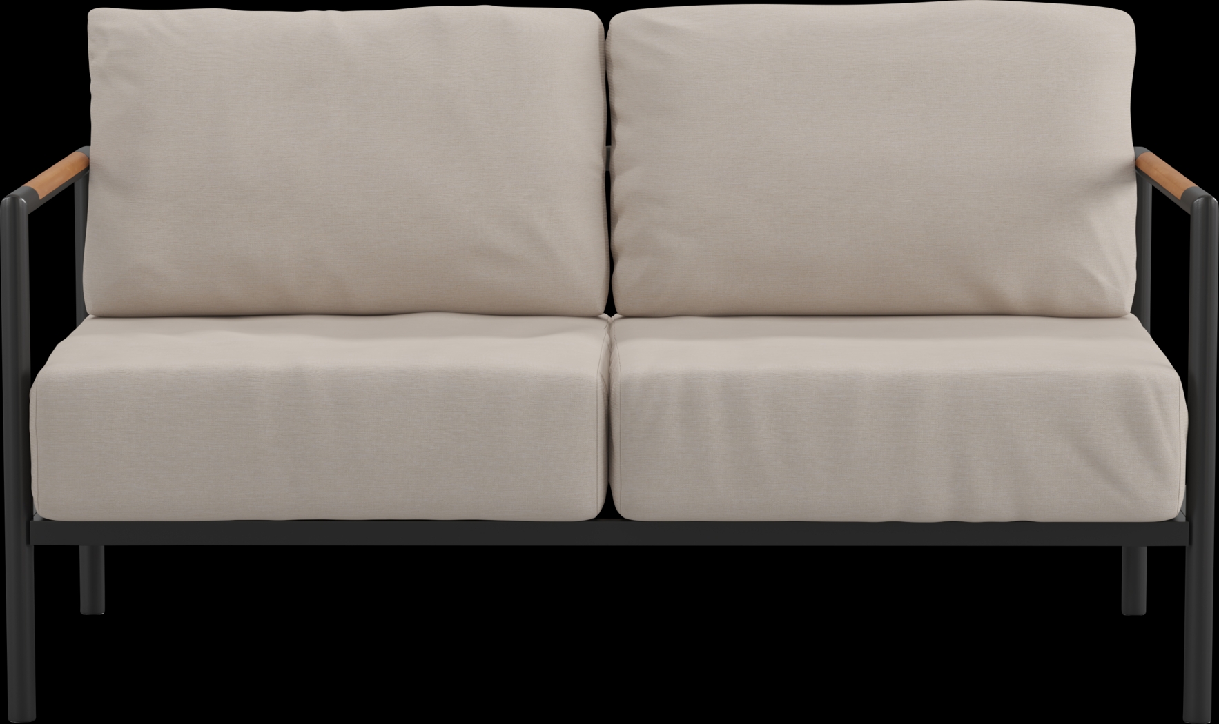 Outdoor Annelan Beige Loveseat - Thumbnail - Image 1