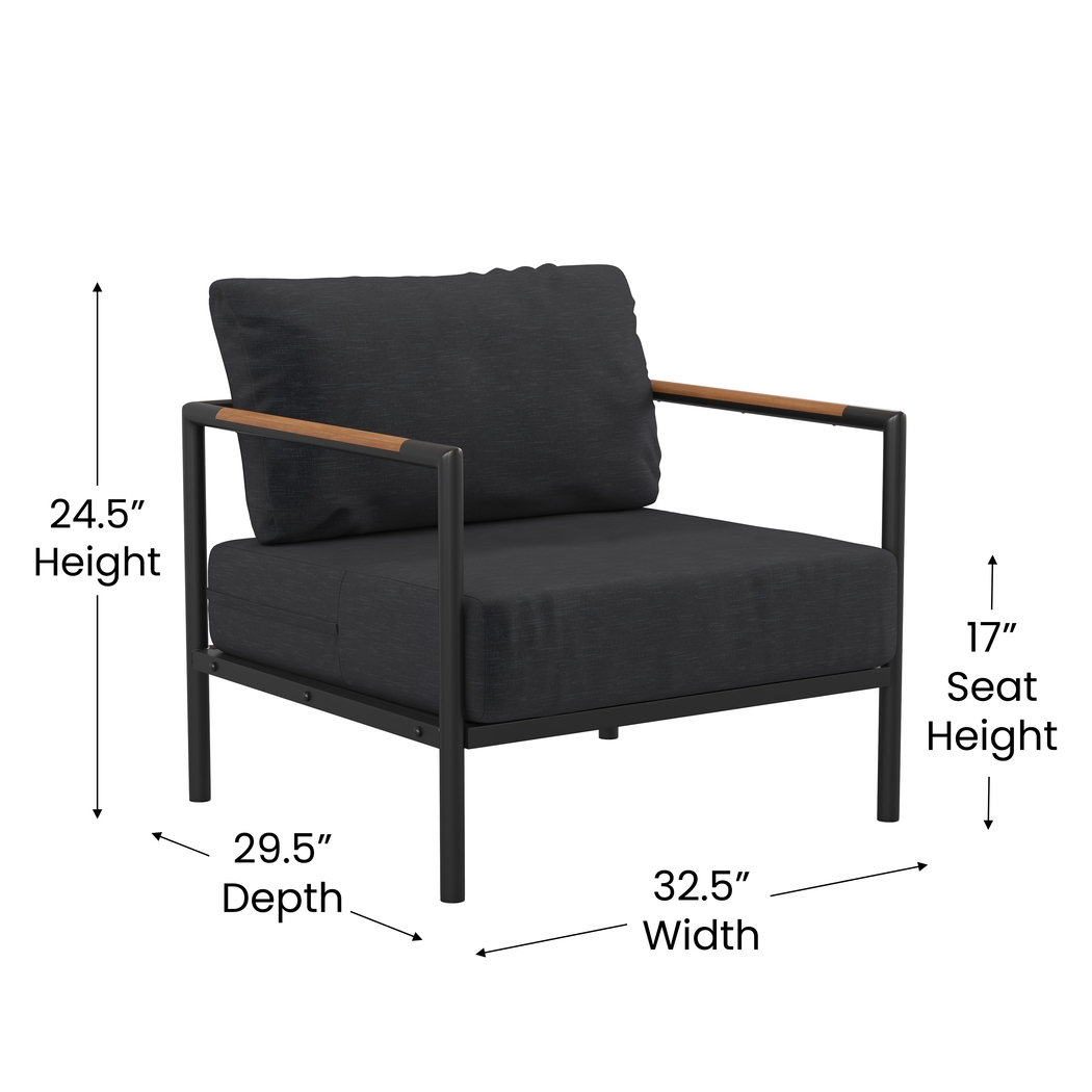 Outdoor Annelan Black Accent Chair - Thumbnail - Image 9