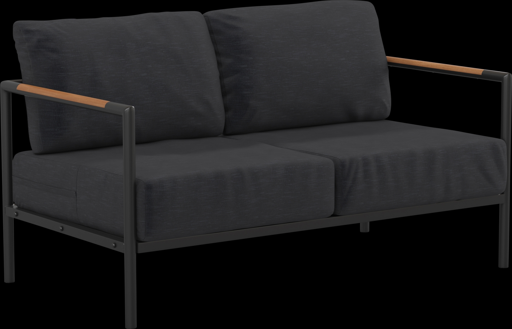 Outdoor Annelan Black Loveseat - Thumbnail - Image 2