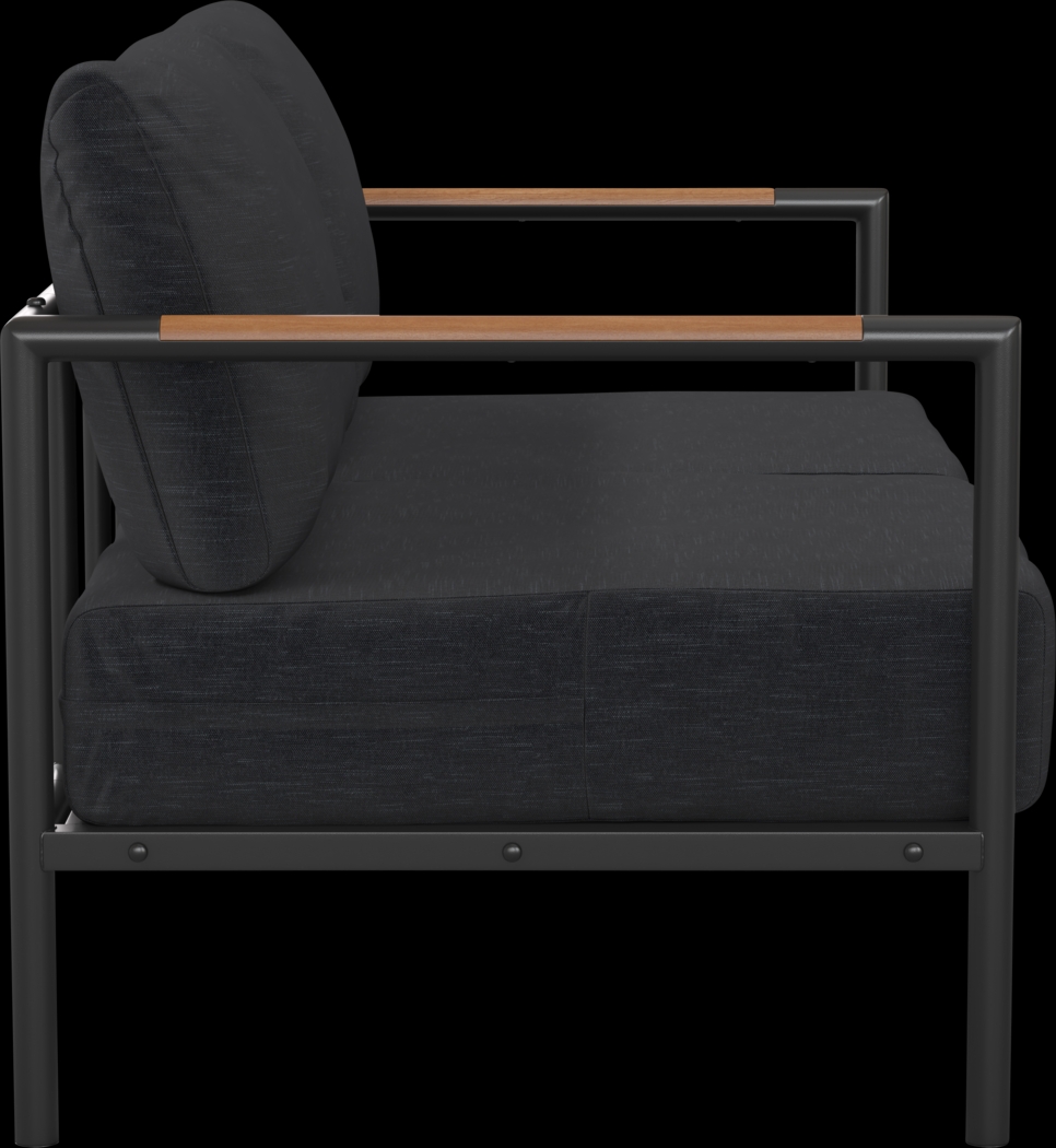 Outdoor Annelan Black Loveseat - Thumbnail - Image 4