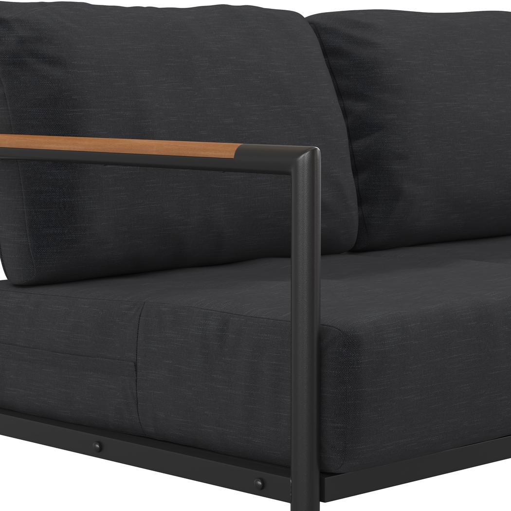 Outdoor Annelan Black Loveseat - Thumbnail - Image 6