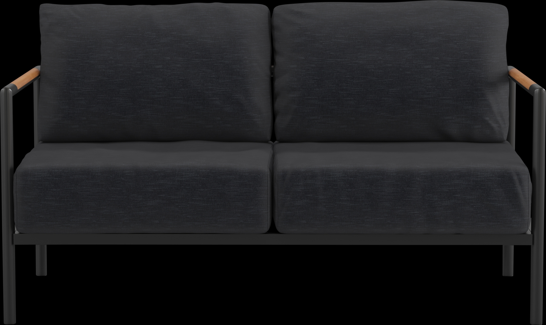 Outdoor Annelan Black Loveseat - Thumbnail - Image 1