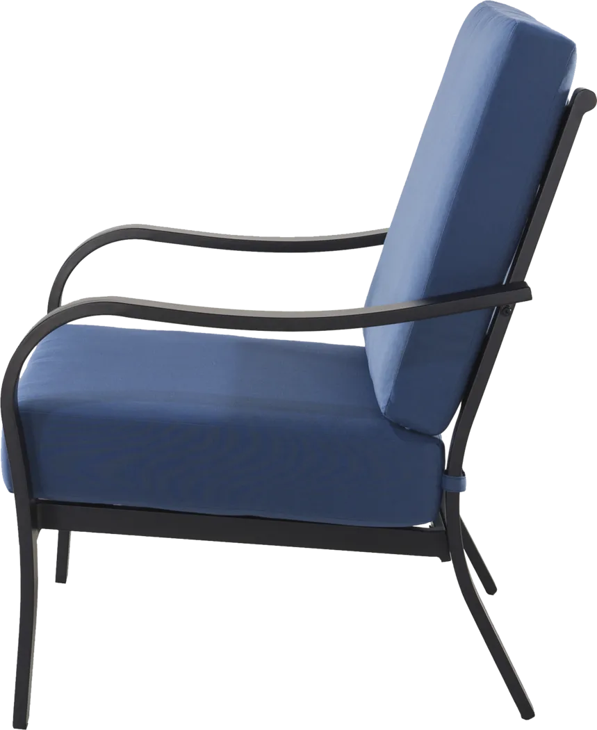 Outdoor Anola Blue Club Chair, Set of 2 - Thumbnail - Image 3