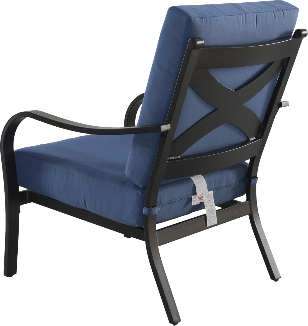 Outdoor Anola Blue Club Chair, Set of 2 - Thumbnail - Image 4