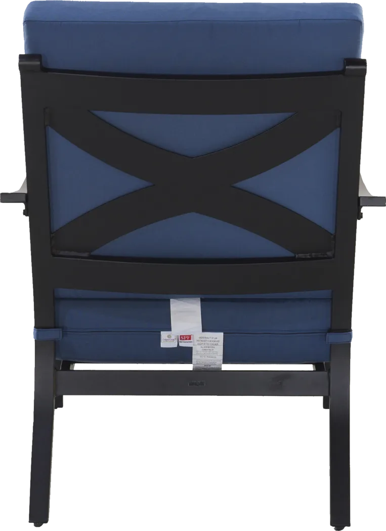 Outdoor Anola Blue Club Chair, Set of 2 - Thumbnail - Image 5