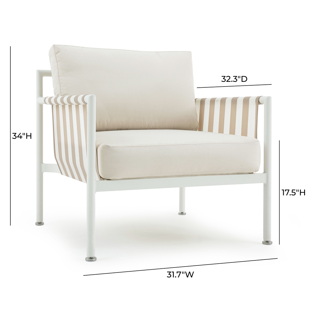 Outdoor Arboleda Cream Accent Chair - Thumbnail - Image 6