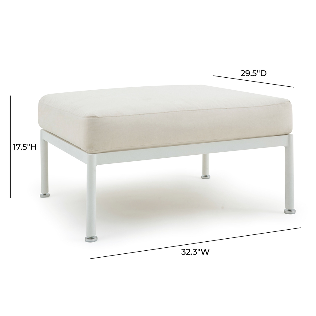 Outdoor Arboleda Cream Ottoman - Thumbnail - Image 6