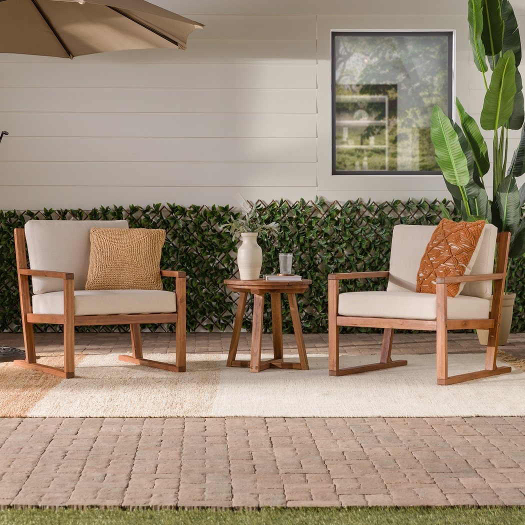 Outdoor Arborhazy Brown 3pc Chat Set - Thumbnail - Image 2