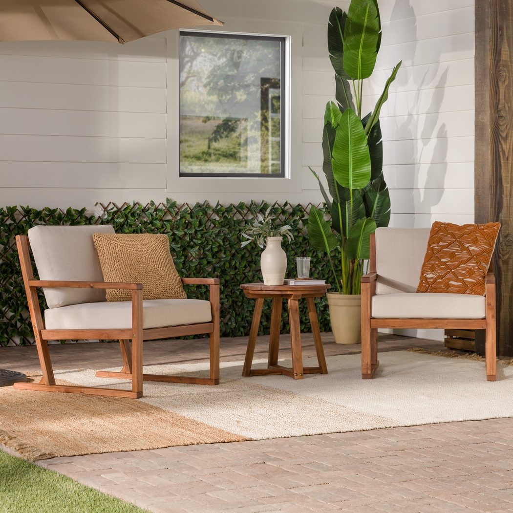 Outdoor Arborhazy Brown 3pc Chat Set - Thumbnail - Image 3