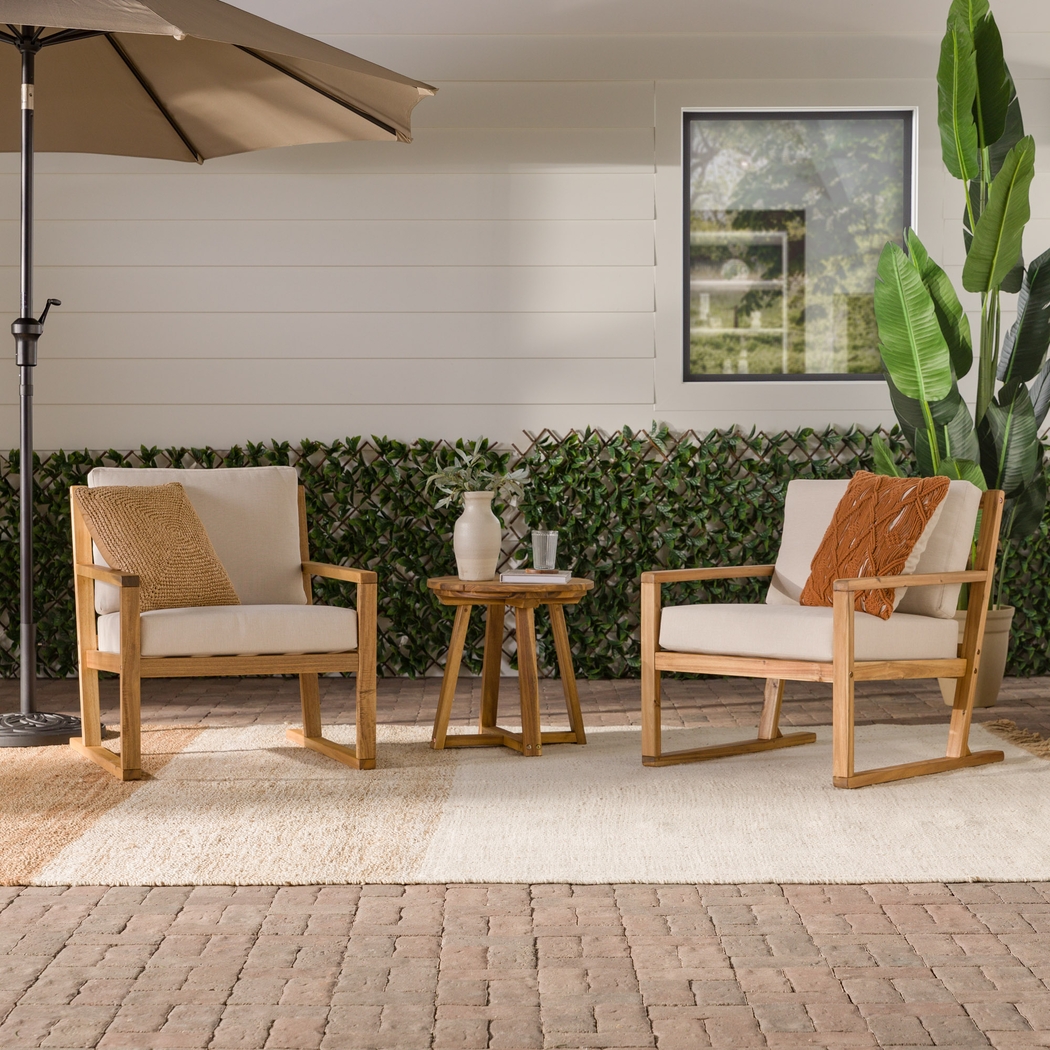 Outdoor Arborhazy Natural 3pc Chat Set - Thumbnail - Image 2