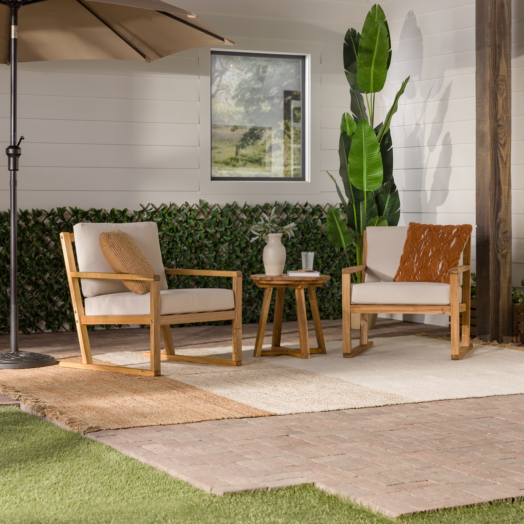 Outdoor Arborhazy Natural 3pc Chat Set - Thumbnail - Image 3