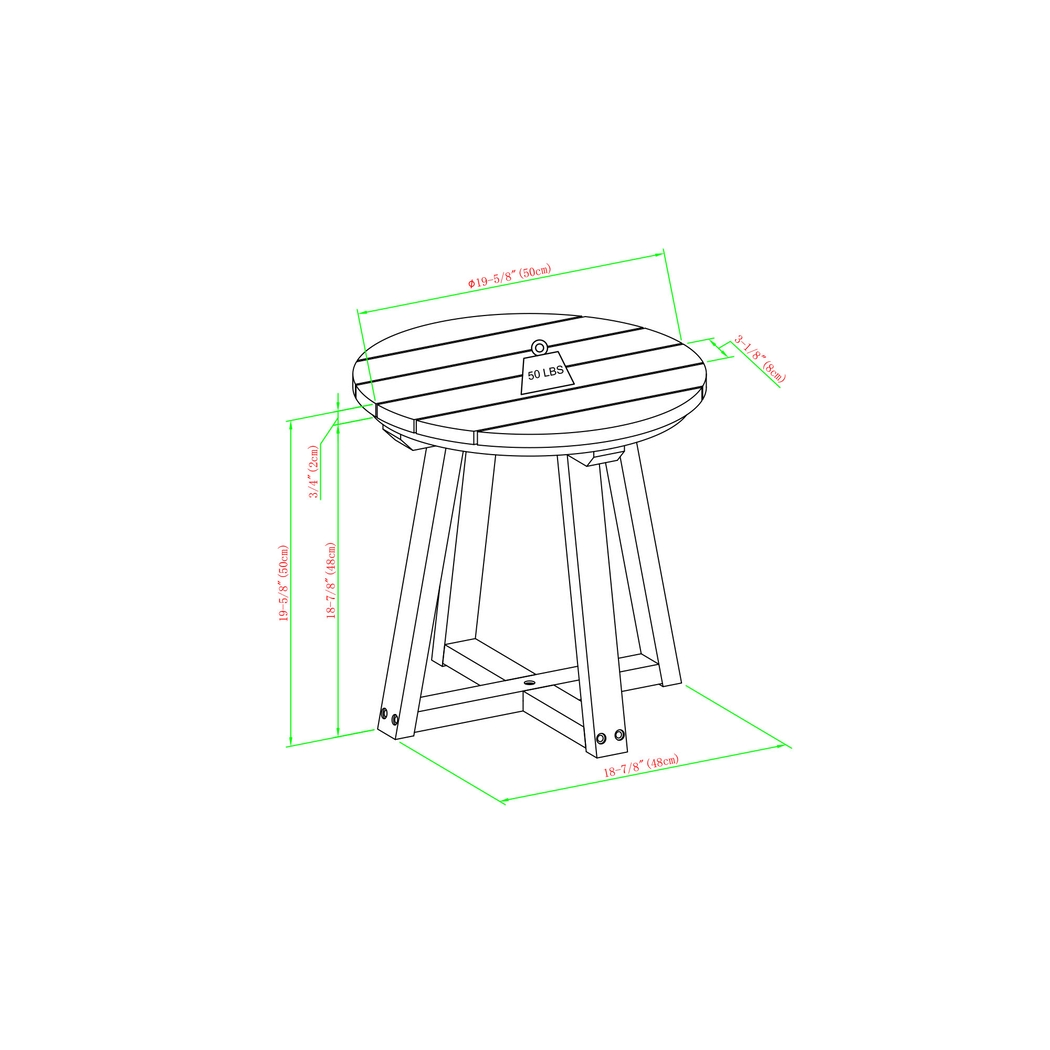 Outdoor Arborhazy Natural End Table - Thumbnail - Image 7