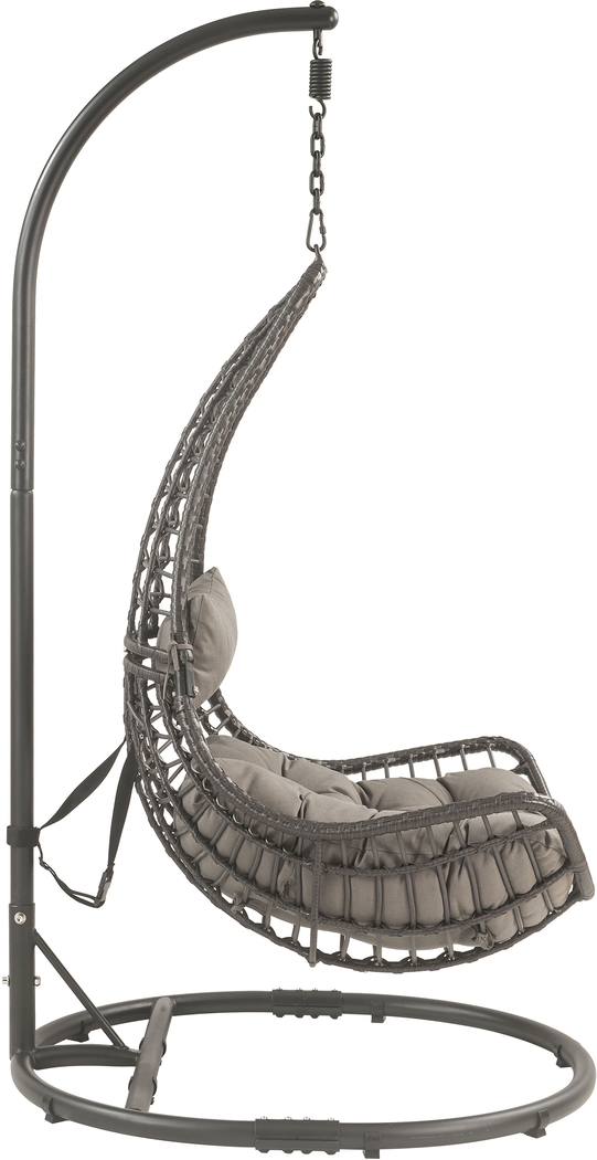 Outdoor Ashayla Charcoal Hanging Chair - Thumbnail - Image 3