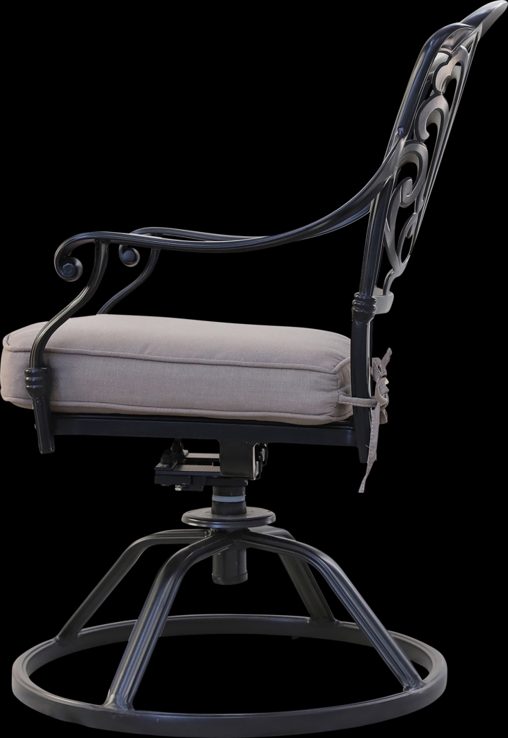 Outdoor Aurorette II Beige Swivel Side Chair, Set of 2 - Thumbnail - Image 3