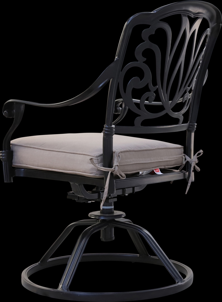 Outdoor Aurorette II Beige Swivel Side Chair, Set of 2 - Thumbnail - Image 4