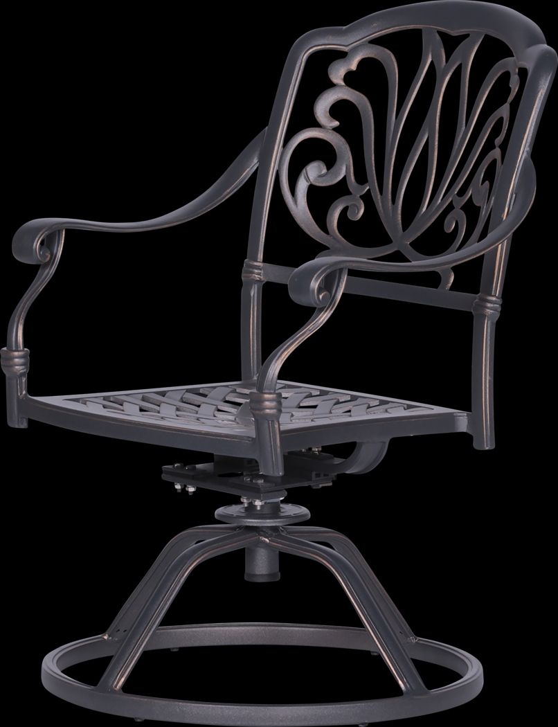 Outdoor Aurorette II Beige Swivel Side Chair, Set of 2 - Thumbnail - Image 6