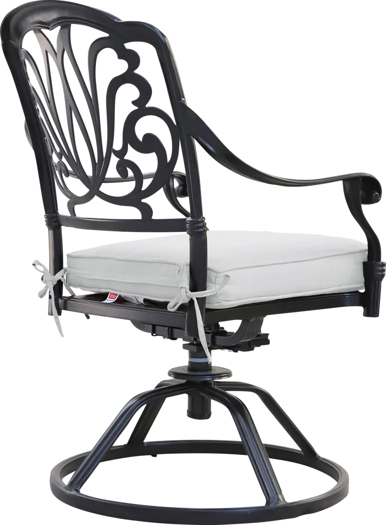 Outdoor Aurorette II Gray Swivel Side Chair, Set of 2 - Thumbnail - Image 3
