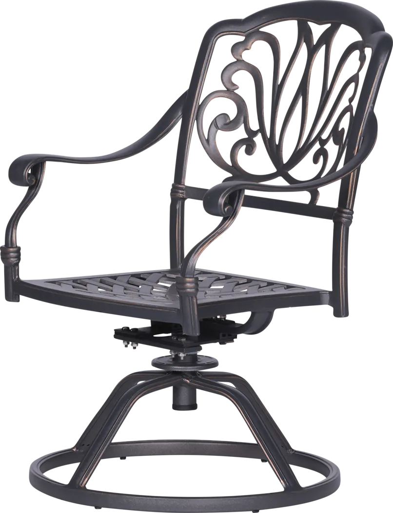 Outdoor Aurorette II Gray Swivel Side Chair, Set of 2 - Thumbnail - Image 6