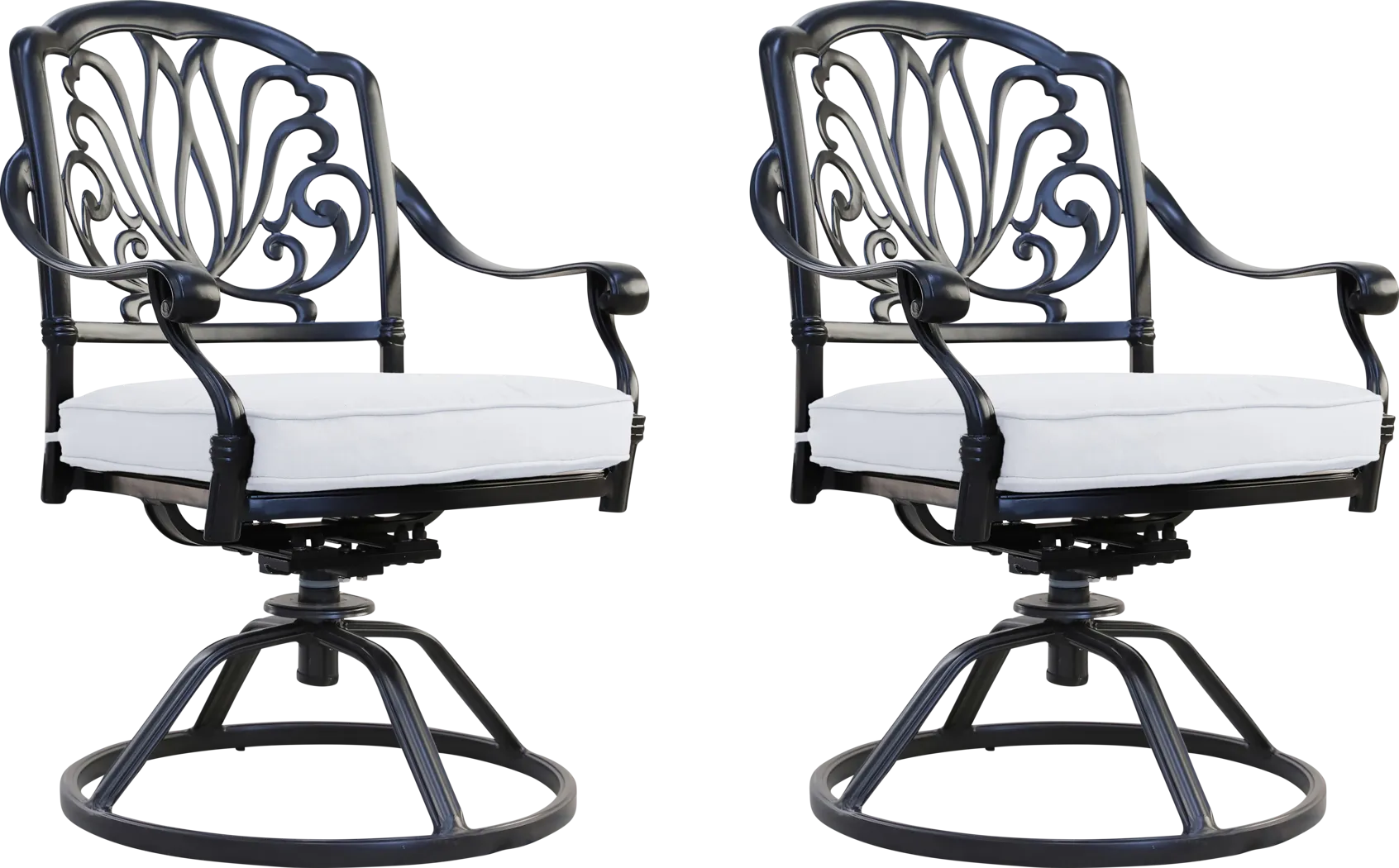 Outdoor Aurorette II Gray Swivel Side Chair, Set of 2 - Thumbnail - Image 1