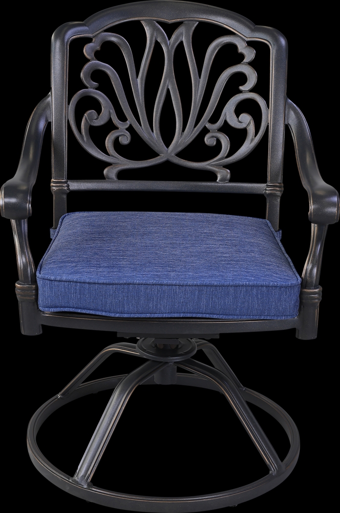 Outdoor Aurorette II Navy Swivel Side Chair, Set of 2 - Thumbnail - Image 2