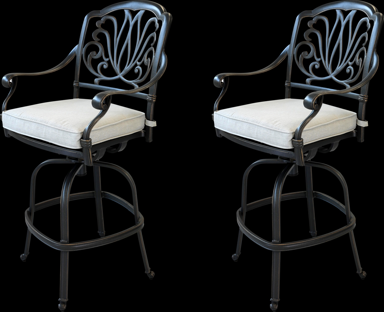 Outdoor Aurorette III Gray Barstool, Set of 2 - Thumbnail - Image 1