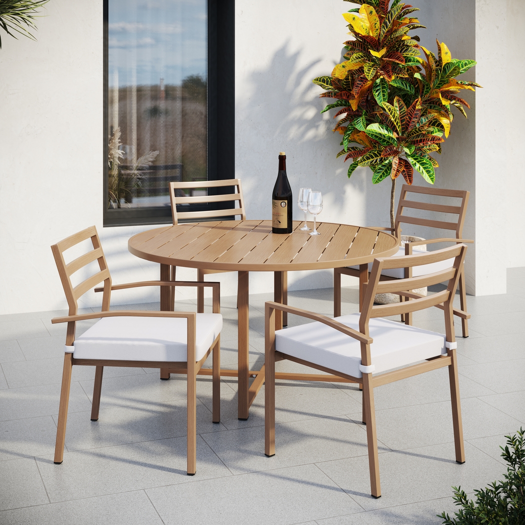 Outdoor Balaclara Natural 5 Pc Dining Set - Thumbnail - Image 7