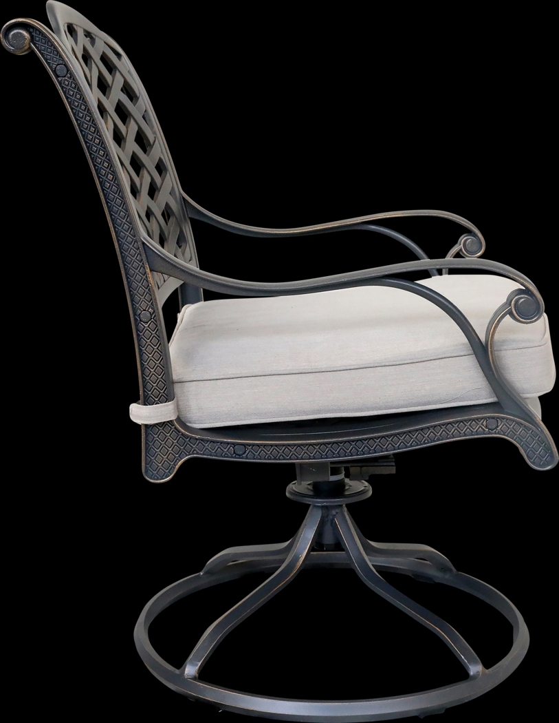 Outdoor Baudouin I Beige Swivel Side Chair, Set of 2 - Thumbnail - Image 2