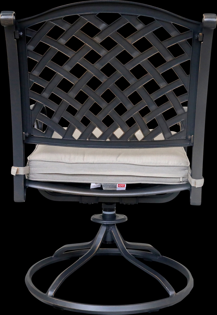 Outdoor Baudouin I Beige Swivel Side Chair, Set of 2 - Thumbnail - Image 4