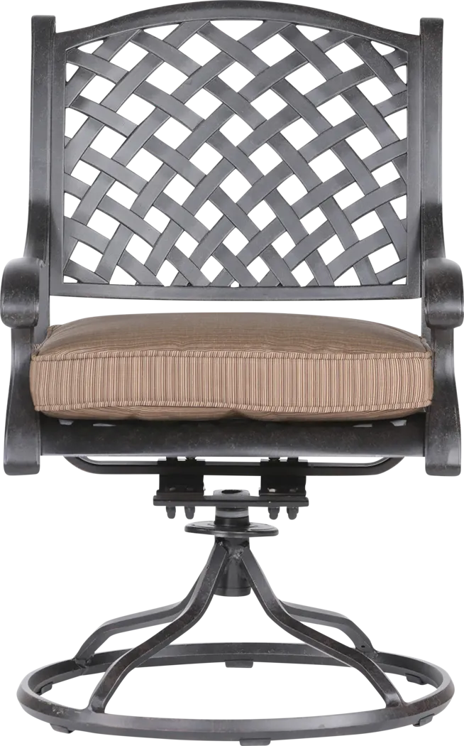 Outdoor Baudouin I Brown Swivel Side Chair, Set of 2 - Thumbnail - Image 2