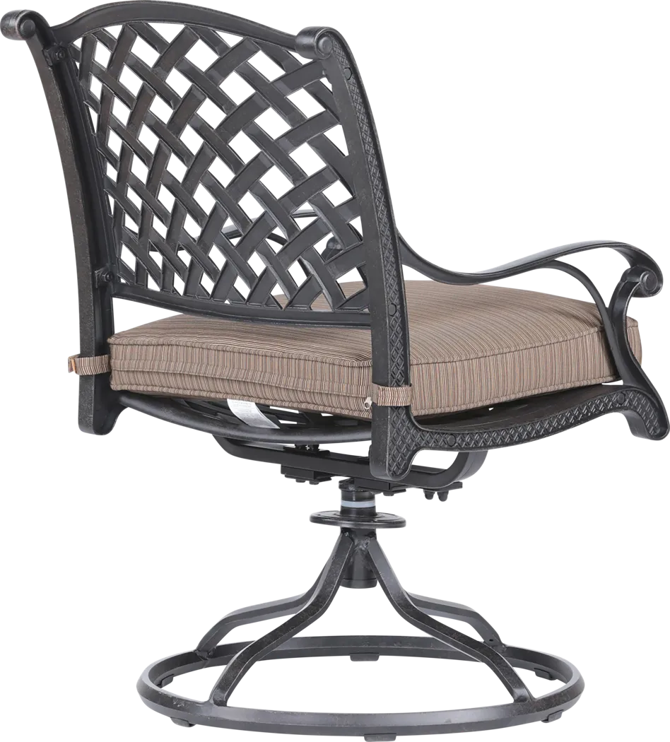 Outdoor Baudouin I Brown Swivel Side Chair, Set of 2 - Thumbnail - Image 3