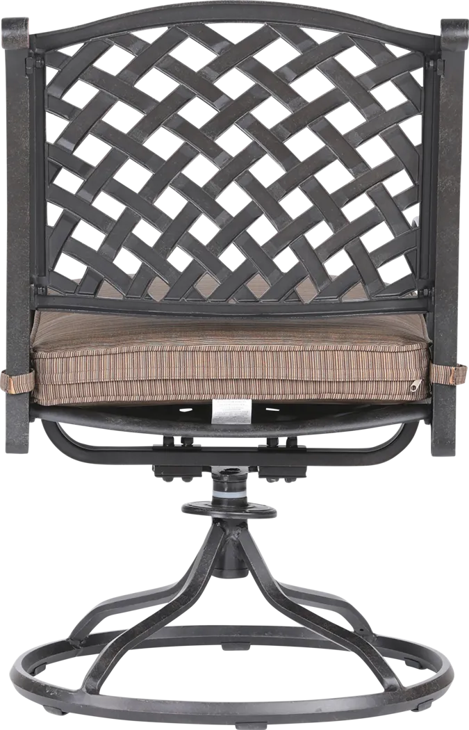 Outdoor Baudouin I Brown Swivel Side Chair, Set of 2 - Thumbnail - Image 4